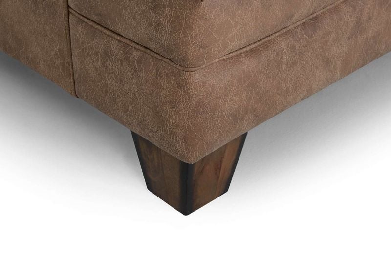 Close Up View of the   Leg on  the Sicily Sofa in Brown by Franklin | Home Furniture Plus Bedding