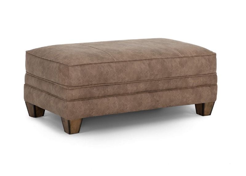 Slightly Angled View of  the Sicily Ottoman in Brown by Franklin | Home Furniture Plus Bedding