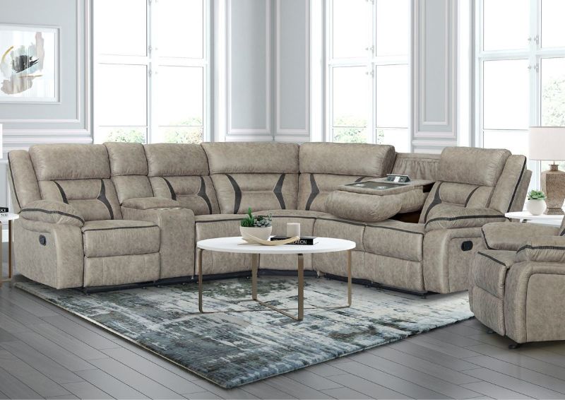 Picture of Acropolis Sectional Sofa - Taupe Brown