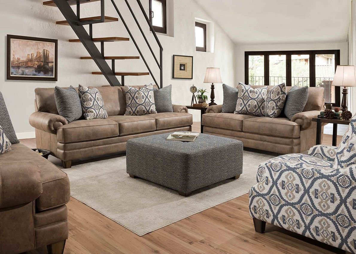 Sicily Sofa Set Brown Home Furniture