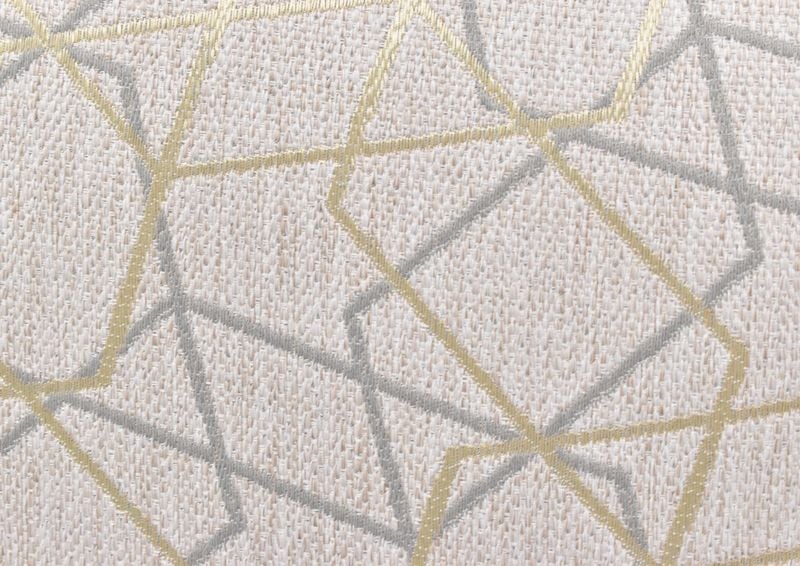 Closeup View  of the Geometric Accent Pillow Fabric on the Gabriella Sofa in Off-White by Albany Industries | Home Furniture Plus Bedding