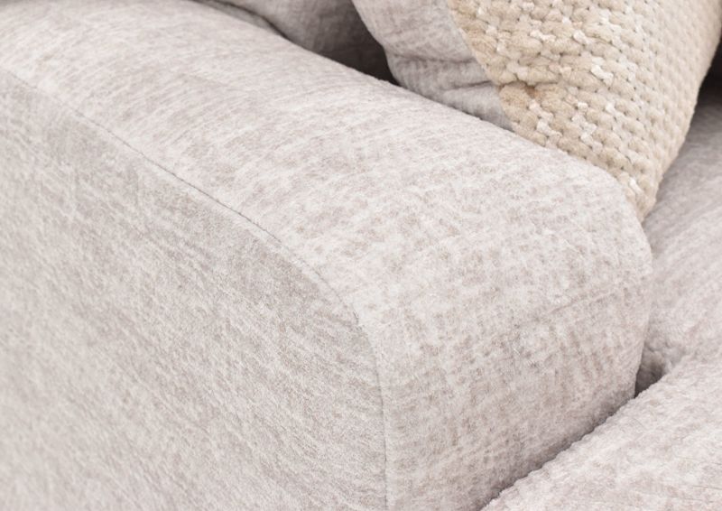Angled Closeup View  of the Arm on the Gabriella Loveseat in Off-White by Albany Industries | Home Furniture Plus Bedding