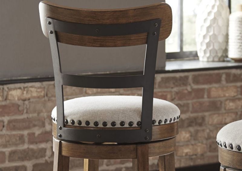 Back View of the Valebeck 24 Inch Barstool in Brown by Ashley Furniture in a Room Setting | Home Furniture Plus Bedding