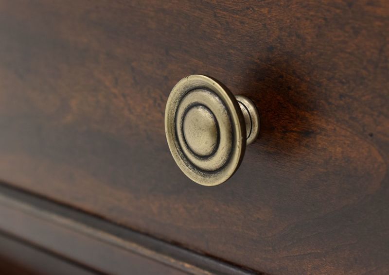 Cherry Brown Devonshire Nightstand Showing the Drawer Knob Detail | Home Furniture Plus Bedding