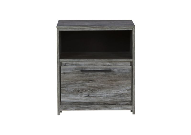 Front Facing View of the Baystorm Nightstand in Gray by Ashley Furniture | Home Furniture Plus Bedding