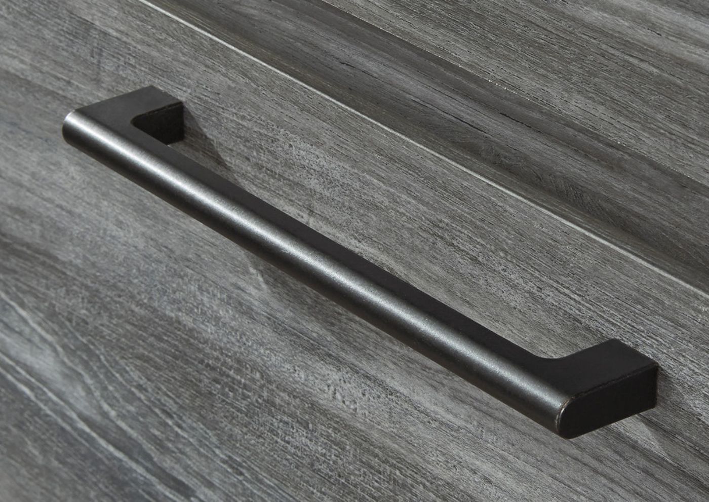 Close Up View of the Handle on the Baystorm King Size Bedroom Set in Gray by Ashley Furniture | Home Furniture Plus Bedding