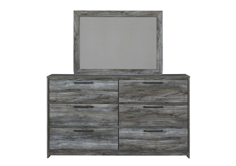Front Facing View of the Baystorm Dresser with Mirror in Gray by Ashley Furniture | Home Furniture Plus Bedding