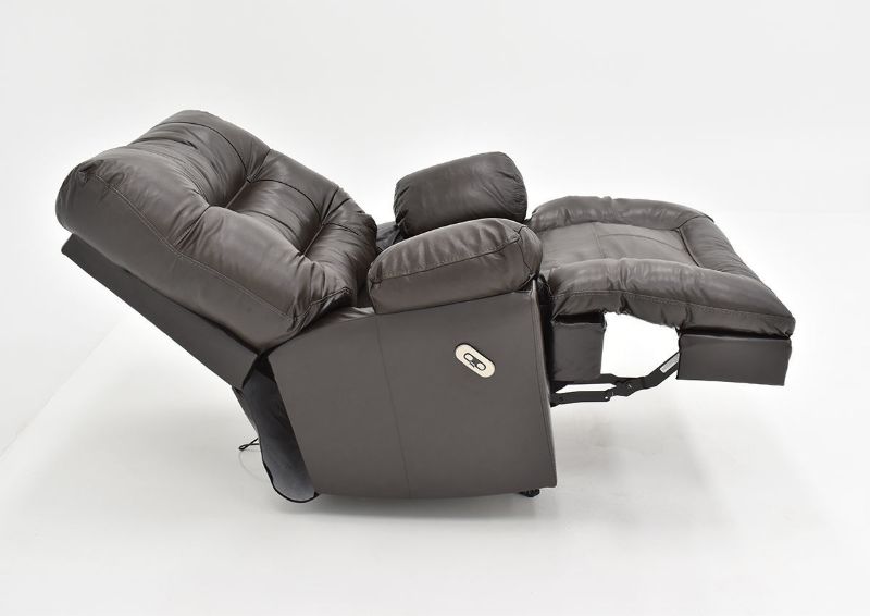 Side View of the Boss POWER Leather Rocker Recliner in Dark Chocolate by Franklin Corporation | Home Furniture Plus Bedding