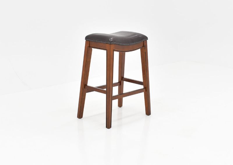 Slightly Angled View of the Fiesta 30 Inch Barstool in Brown by Elements International | Home Furniture Plus Bedding