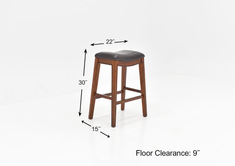 	Dimension Details of the Fiesta 30 Inch Barstool in Brown by Elements International | Home Furniture Plus Bedding