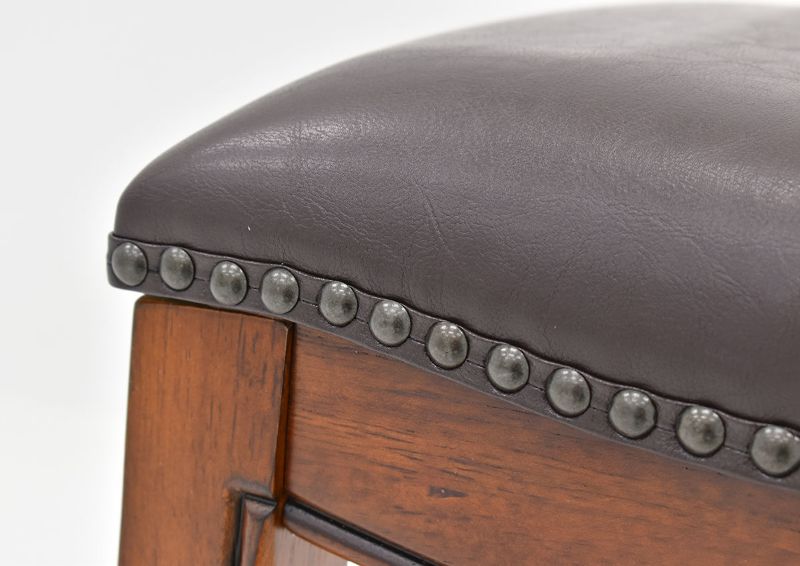 Close Up View of the Seat of the Fiesta 30 Inch Barstool in Brown by Elements International | Home Furniture Plus Bedding