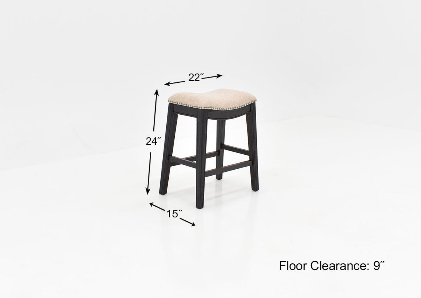 Dimension Details of the Parkside 24 Inch Barstool in Two-Tone by Elements International | Home Furniture Plus Bedding