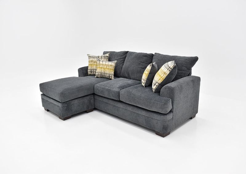 Slightly Angled View of the Perth Sofa with Chaise in Smoke by Peak Living Furniture | Home Furniture Plus Bedding