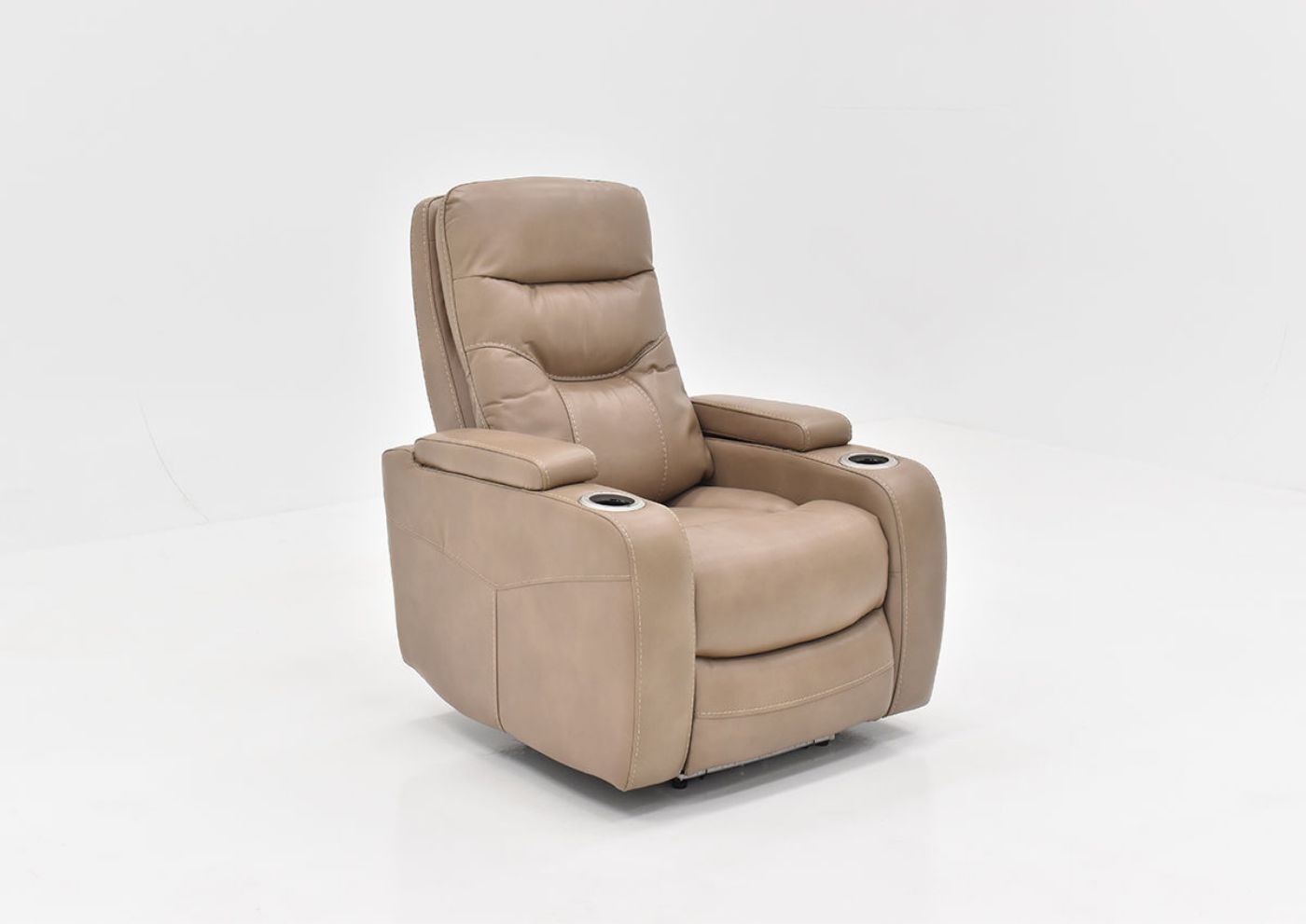 Slightly Angled View of the Origin POWER Home Theater Recliner in Taupe by Parker House Furniture | Home Furniture Plus Bedding
