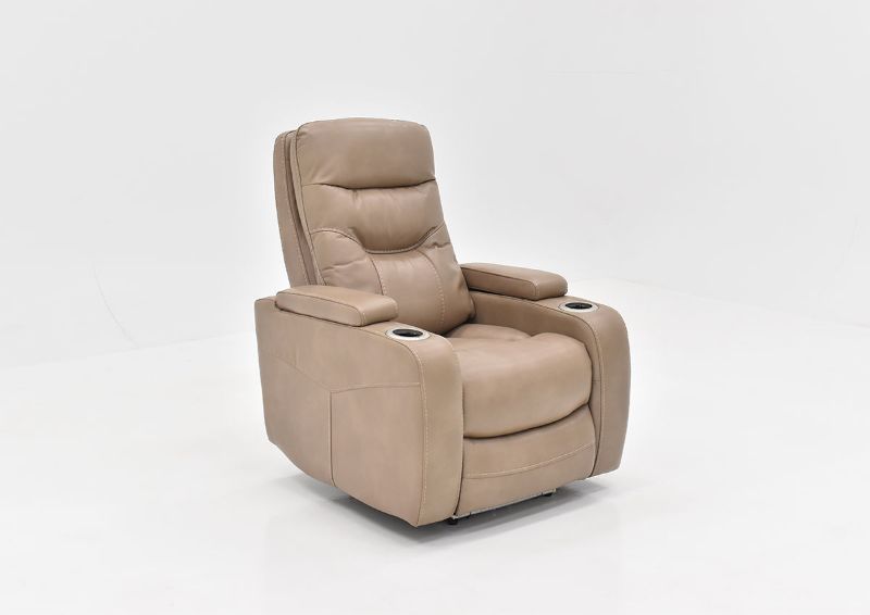 Slightly Angled View of the Origin POWER Home Theater Recliner in Taupe by Parker House Furniture | Home Furniture Plus Bedding