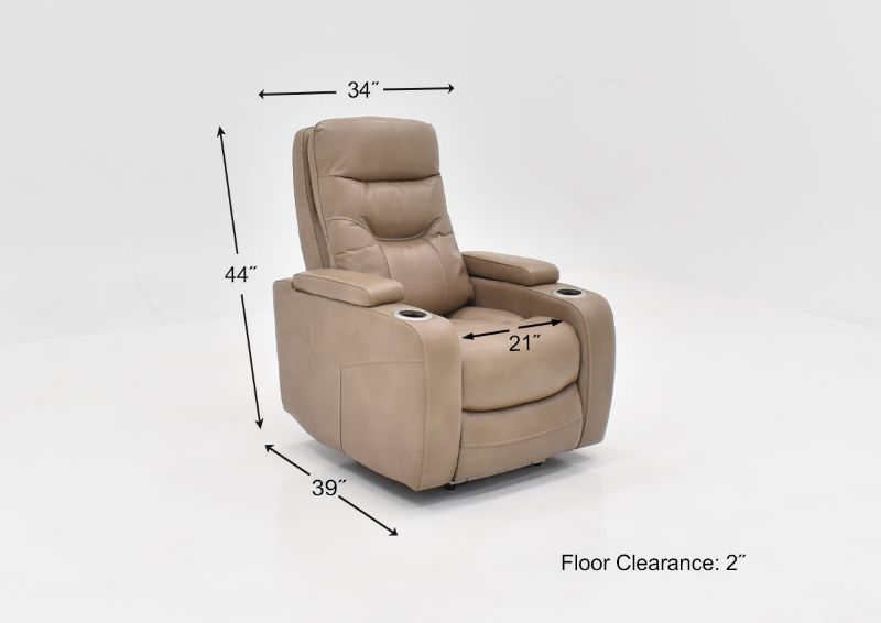 Dimension Details of the Origin POWER Home Theater Recliner in Taupe by Parker House Furniture | Home Furniture Plus Bedding