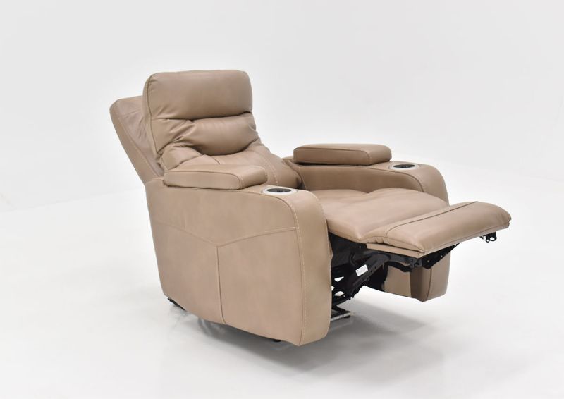 Slightly Angled Reclined View of the Origin POWER Home Theater Recliner in Taupe by Parker House Furniture | Home Furniture Plus Bedding