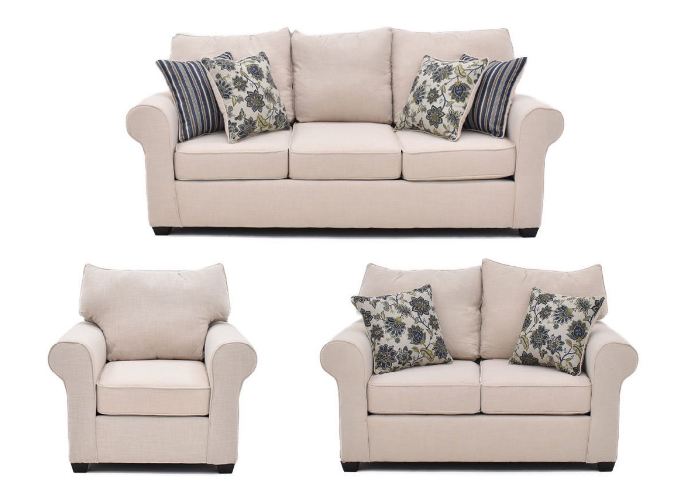 Group View of the Marie Sofa Set in Off-White by Washington Brothers | Home Furniture Plus Bedding