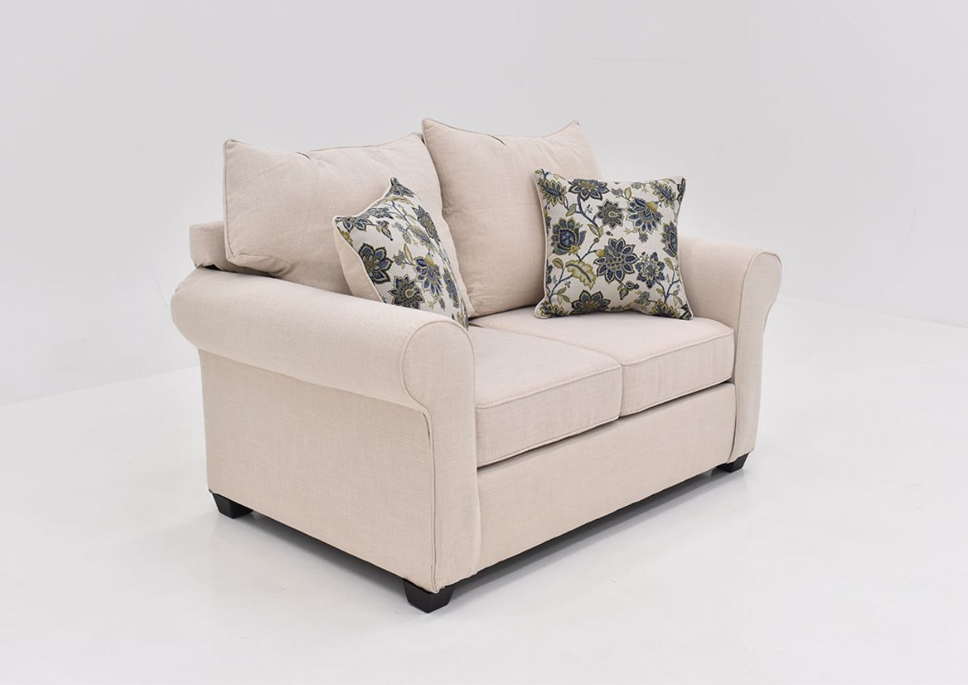 Slightly Angled View of the Marie Loveseat in Off-White by Washington Brothers | Home Furniture Plus Bedding