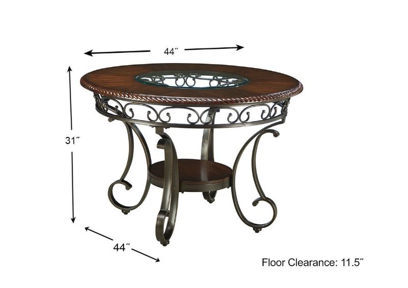 Dimension Details of the Glambrey 5-pc. Dining Table in Brown by Ashley Furniture | Home Furniture Plus Bedding