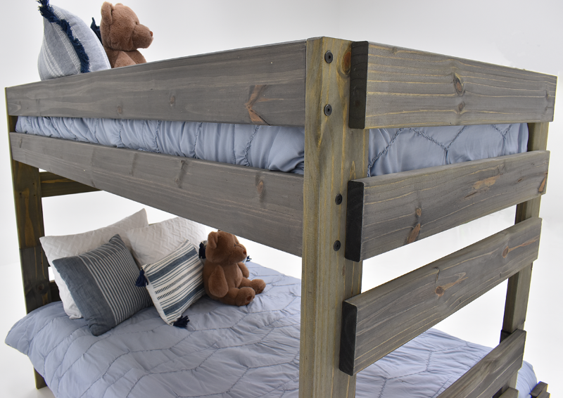 Angled Rear View of the Duncan Twin over Full Size Bunk Bed by Pine Crafter | Home Furniture Plus Bedding