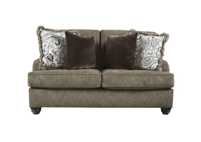 Front Facing View of the Braemer Loveseat in Brown by Ashley Furniture | Home Furniture Plus Bedding