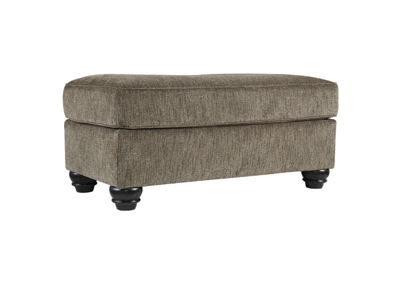 Slightly Angled View of the Braemer Ottoman in Brown by Ashley Furniture | Home Furniture Plus Bedding