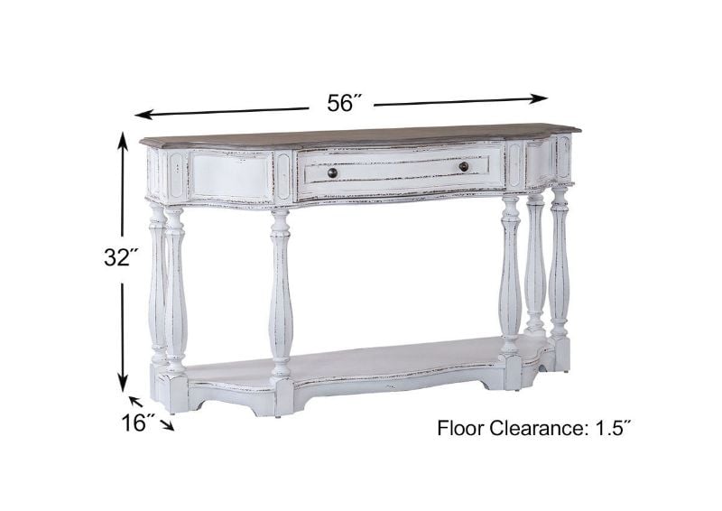 Dimension Details of the Magnolia Manor 56 Inch Console Table by Liberty Furniture | Home Furniture Plus Bedding
