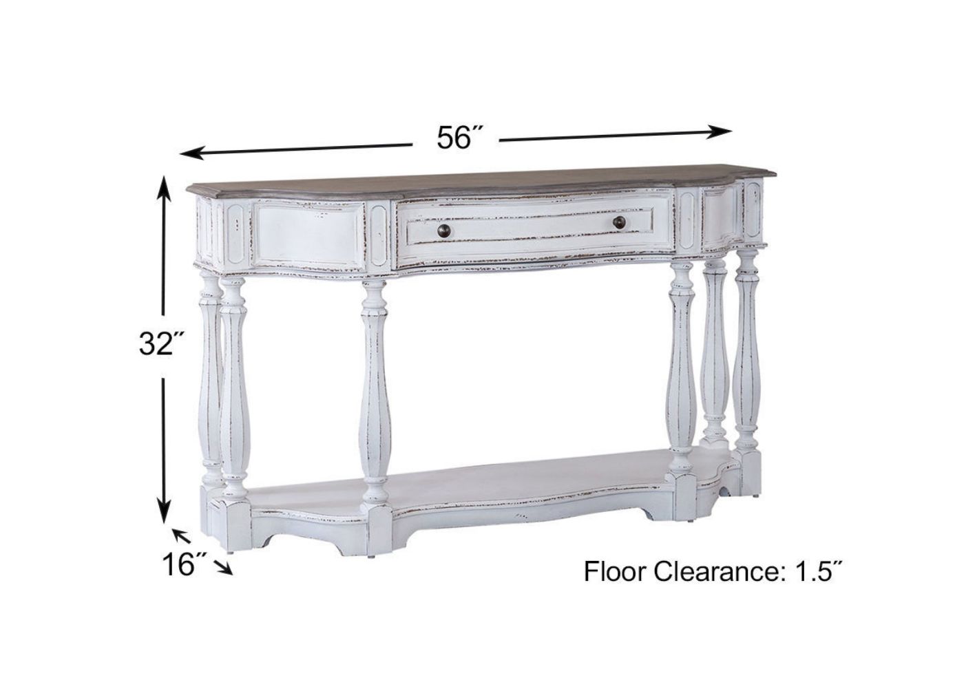 Dimension Details of the Magnolia Manor 56 Inch Console Table by Liberty Furniture | Home Furniture Plus Bedding