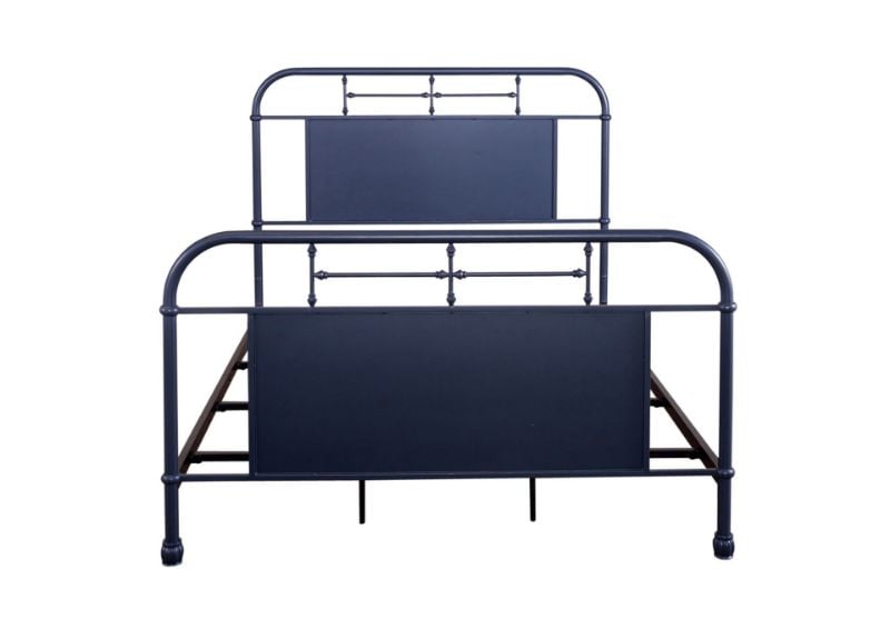 Bed Only View of the Vintage Full Size Metal Bed in Navy by Liberty Furniture | Home Furniture Plus Bedding