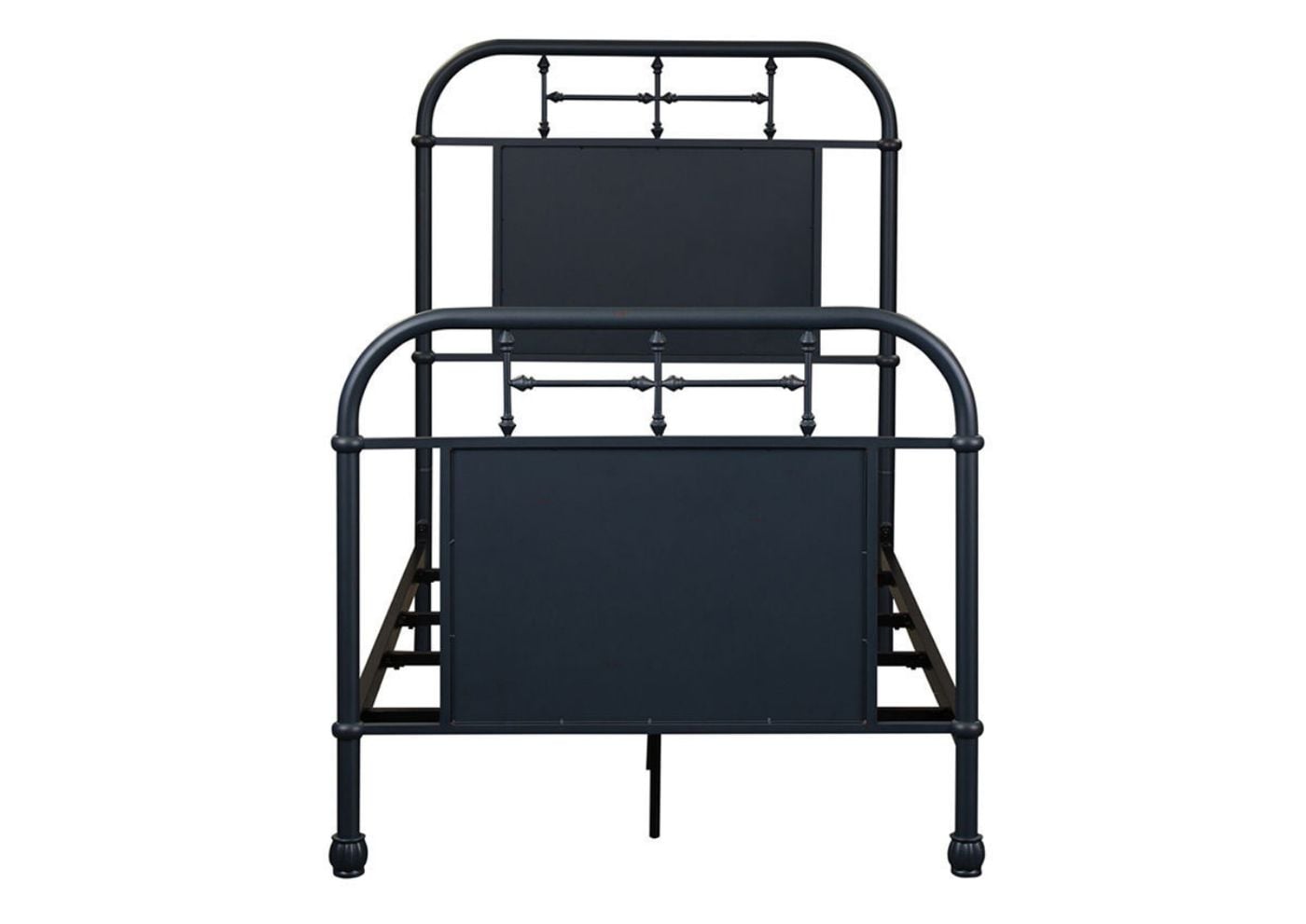 Bed Only View of the Vintage Twin Size Metal Bed in Navy by Liberty Furniture | Home Furniture Plus Bedding