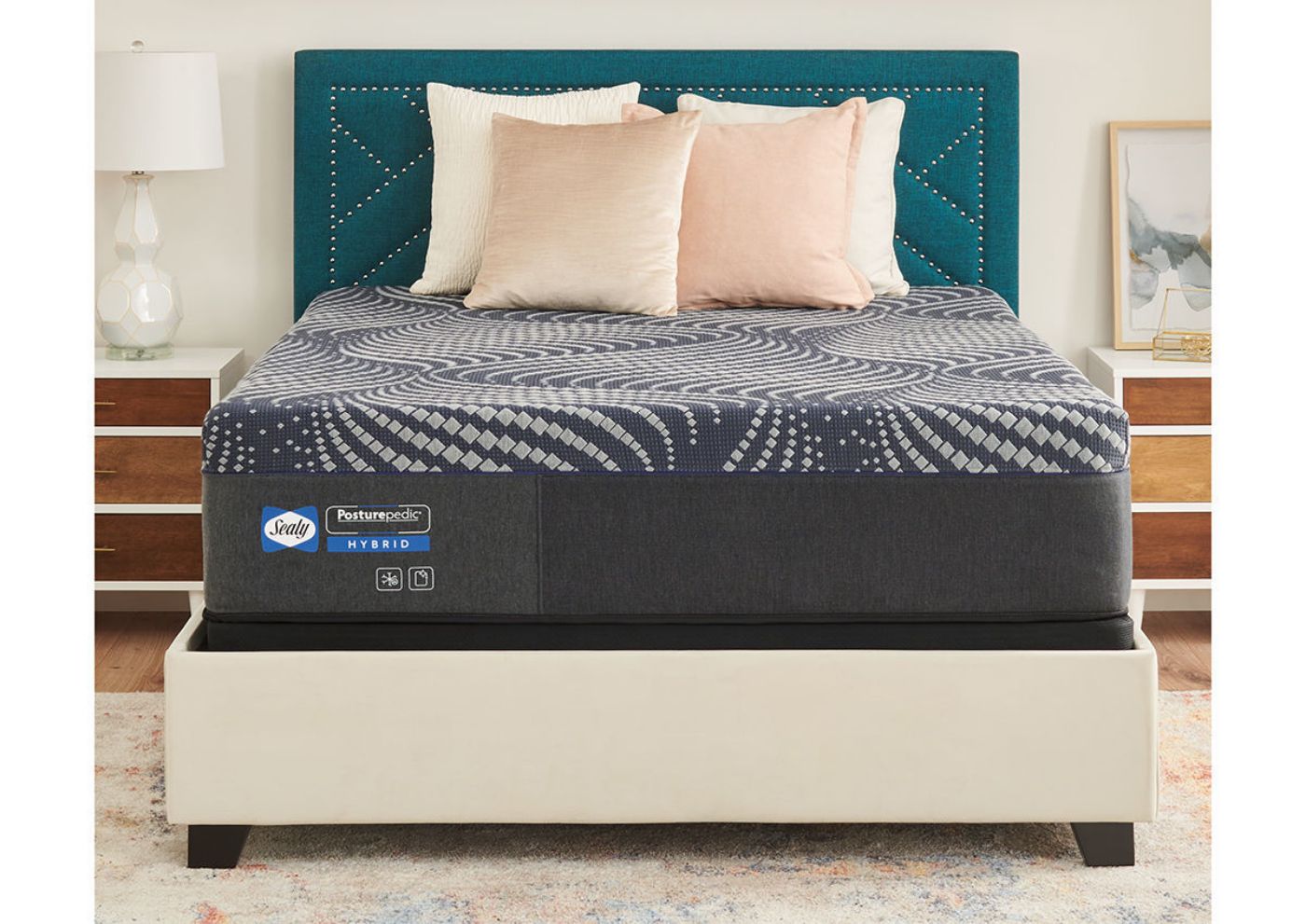 Room View of the Brenham Firm Hybrid Mattress by Sealy | Home Furniture Plus Bedding