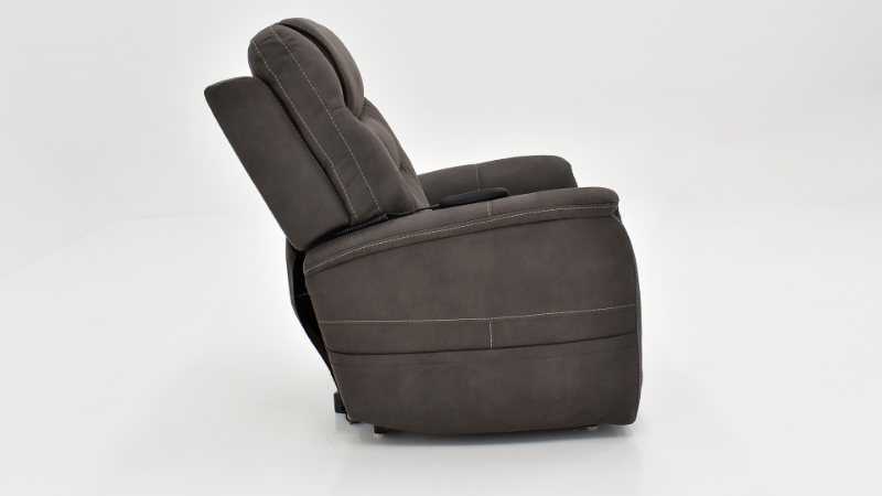 Side View of the Mega Motion Lift Chair in Dark Gray | Home Furniture Plus Bedding