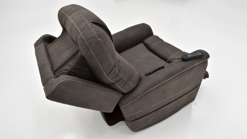Overhead View of the Reclined Mega Motion Lift Chair in Dark Gray | Home Furniture Plus Bedding