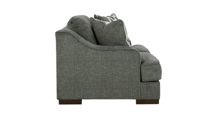 Lessinger Loveseat with Pewter Gray Upholstery Side View | Home Furniture Plus Bedding