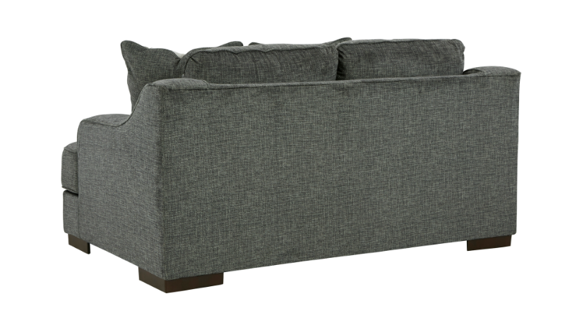 Lessinger Loveseat with Pewter Gray Upholstery Back View | Home Furniture Plus Bedding