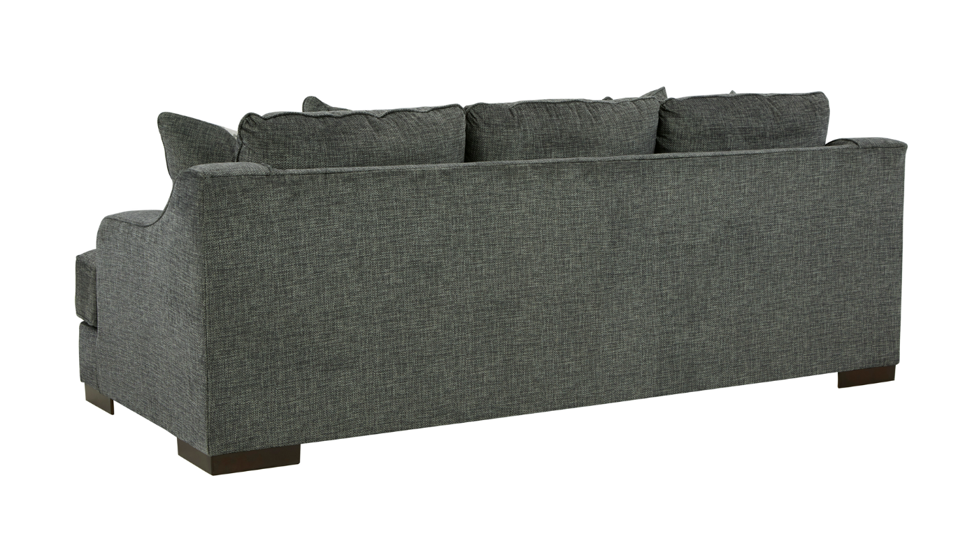 Lessinger Sofa with Pewter Gray Upholstery Back View | Home Furniture Plus Bedding	