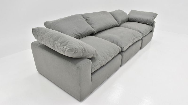 Angled View of the Cloud Sofa in Gray by KUKA Home | Home Furniture Plus Bedding