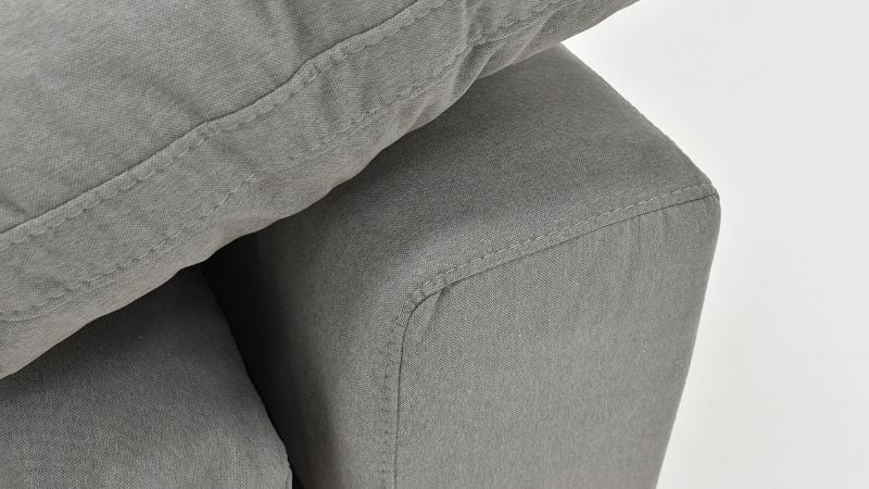 Close Up View of the Arm on the Cloud Sofa in Gray by KUKA Home | Home Furniture Plus Bedding