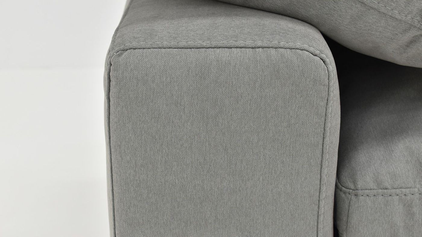 Close Up View of the Arm on the Cloud Sofa in Gray by KUKA Home | Home Furniture Plus Bedding