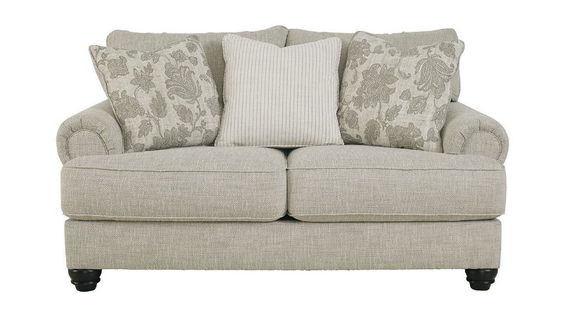 Front Facing View of the Asanti Loveseat in Gray by Ashley Furniture | Home Furniture Plus Bedding