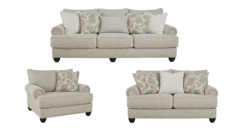 Group View of the Asanti Sofa Set in Gray by Ashley Furniture | Home Furniture Plus Bedding