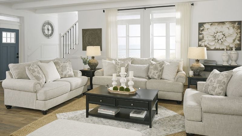 Room View of the Asanti Sofa Set in Gray by Ashley Furniture | Home Furniture Plus Bedding