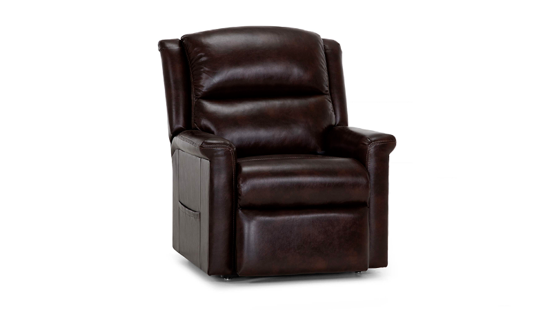 Slightly Angled View of the Province Lift Recliner in Brown by Franklin | Home Furniture Plus Bedding