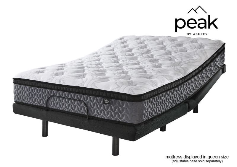 Slightly Angled View of the Peak 12 Inch Hybrid Mattress with Adjustable Base (sold separately) by Sierra Sleep | Home Furniture Plus Bedding