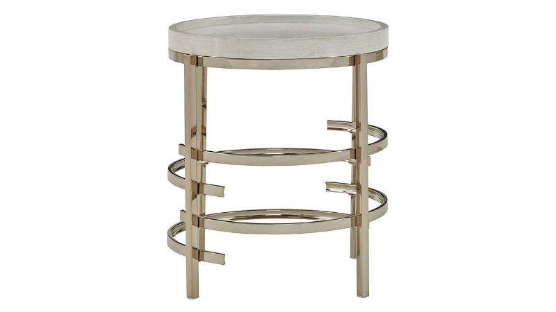 Alternate View of the Montiflyn End Table in Off-White and Gold by Ashley Furniture | Home Furniture Plus Bedding