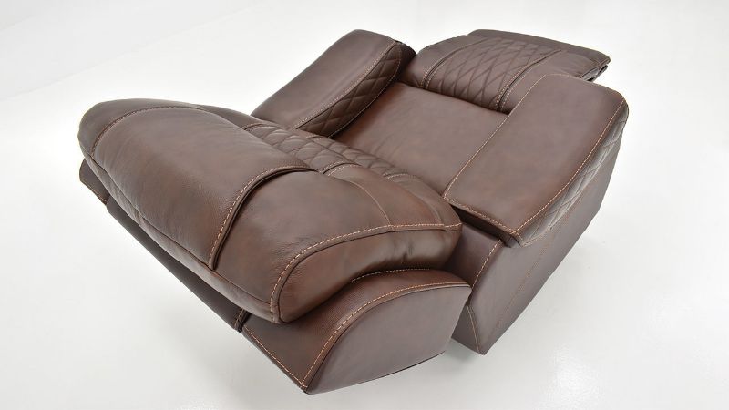 Overhead View of the Elliot Leather Glider Recliner in Brown by Man Wah | Home Furniture Plus Bedding