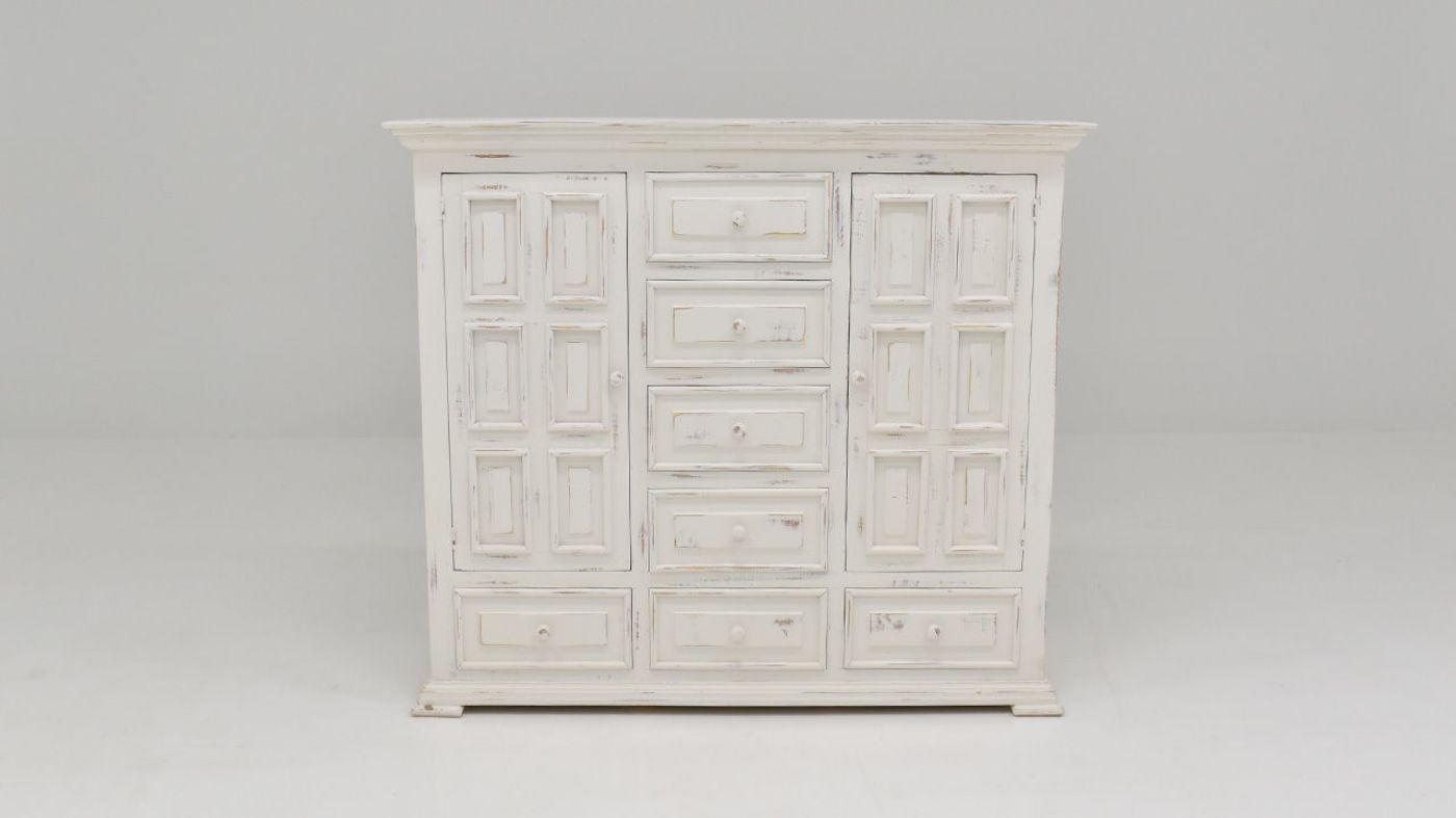 Front Facing View of the Chalet Man's Chest in White by Vintage Furniture | Home Furniture Plus Bedding