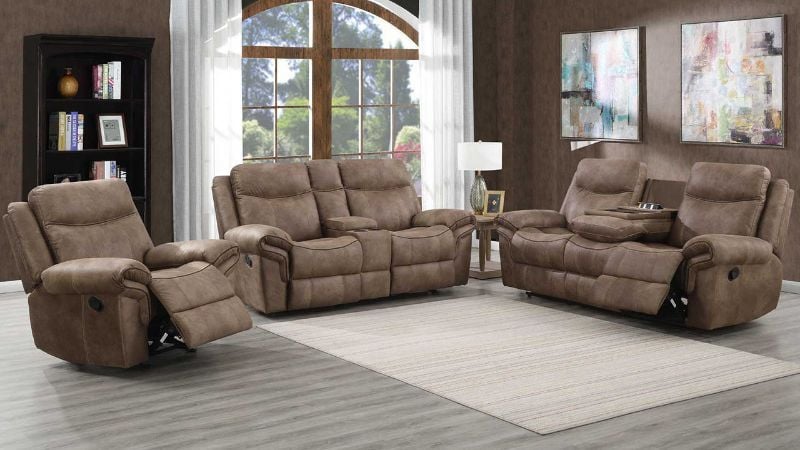 Room View of the Nashville Reclining Sofa Set in Brown by Steve Silver | Home Furniture Plus Bedding
