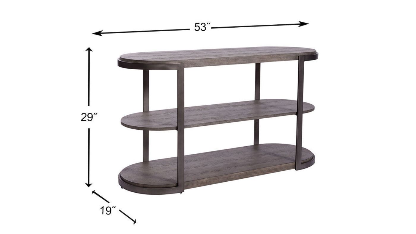 Dimension Details of the Modern View Sofa Table in Gray by Liberty Furniture | Home Furniture Plus Bedding